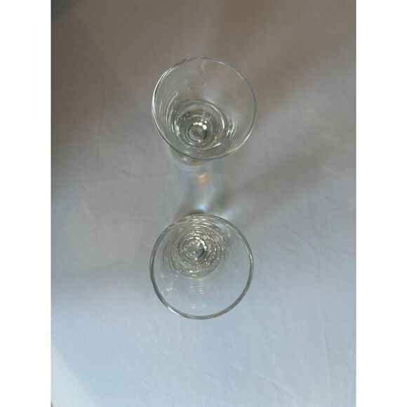 Set of 2 Pier One Cordial Mouth Blown Glass Bubble Base Shot Glasses - Picture 9 of 10
